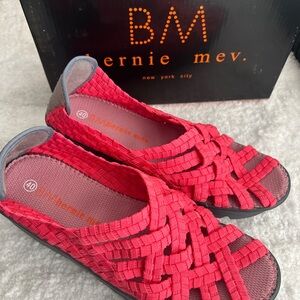 bernie mev. Hope Coral Woven Wedges